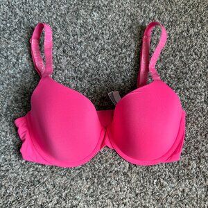 Worn Once! Victoria's Secret T-Shirt Lightly Lined Demi Bra, Size 34D, Hot Pink